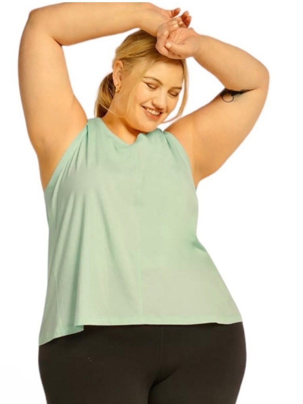 NWT Green Plus Size Workout Sleeveless Tank Shirt